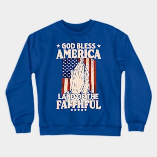 God Bless America Jesus American Flag Patriot Christian Crewneck Sweatshirt